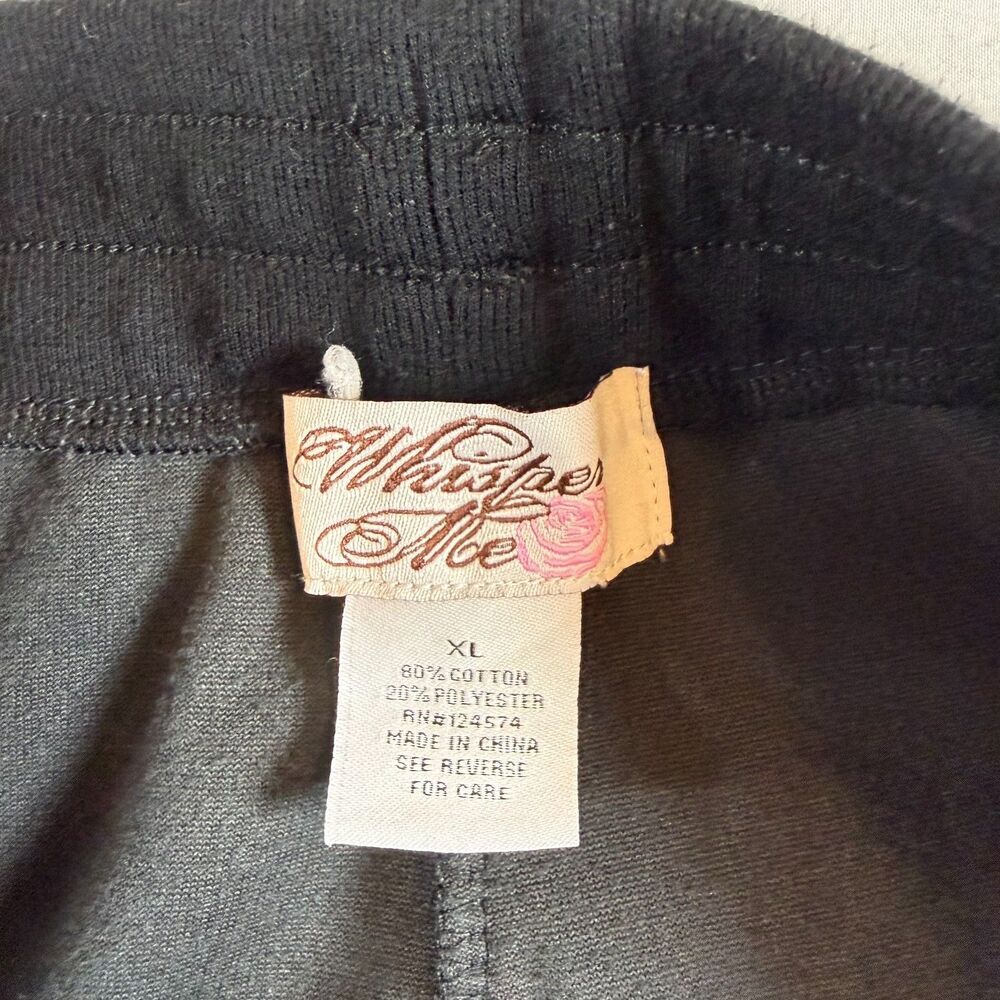 Whisper Me Black Velour Flare Pants Size XL Drawstring Waist - Picture 5 of 9